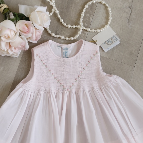 Pink Smocked Dress Feltman Brothers Embroidery Spring Summer NWT RARE DESIGN - Picture 2 of 4